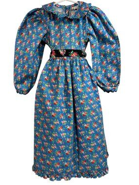 Vintage Mousefeathers Prairie Dress Girls 6 Floral Cottagecore Cotton 1980s